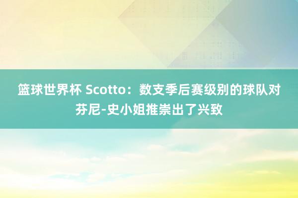 篮球世界杯 Scotto：数支季后赛级别的球队对芬尼-史小姐推崇出了兴致