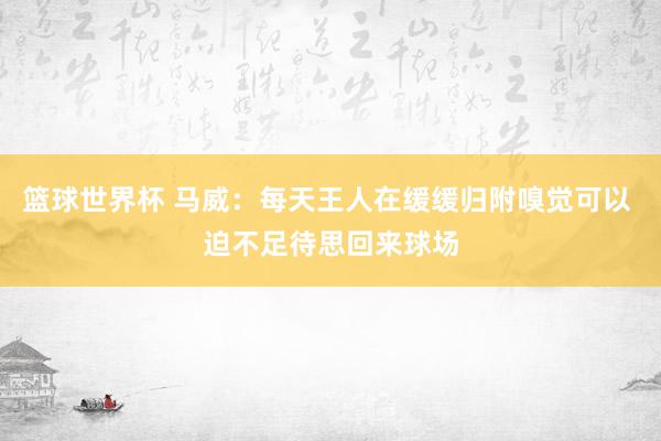 篮球世界杯 马威：每天王人在缓缓归附嗅觉可以 迫不足待思回来球场