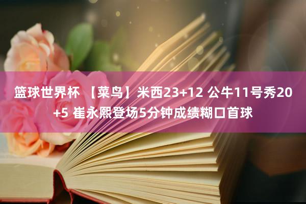 篮球世界杯 【菜鸟】米西23+12 公牛11号秀20+5 崔永熙登场5分钟成绩糊口首球