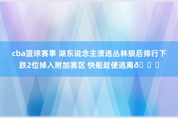 cba篮球赛事 湖东说念主溃逃丛林狼后排行下跌2位掉入附加赛区 快船趁便逃离😋