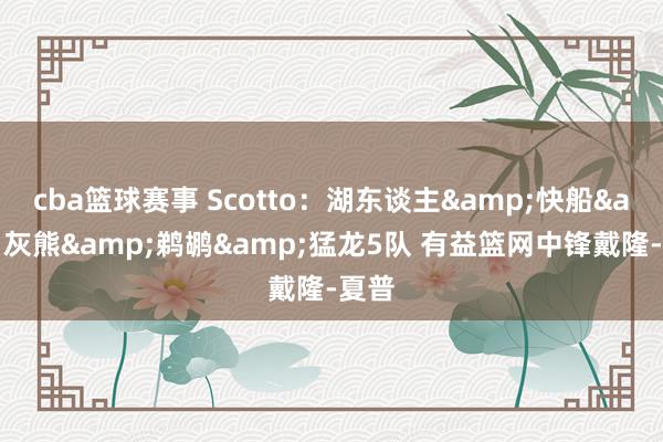 cba篮球赛事 Scotto：湖东谈主&快船&灰熊&鹈鹕&猛龙5队 有益篮网中锋戴隆-夏普