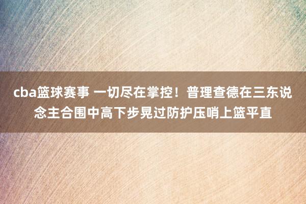 cba篮球赛事 一切尽在掌控！普理查德在三东说念主合围中高下步晃过防护压哨上篮平直