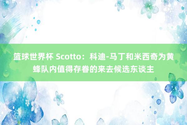 篮球世界杯 Scotto：科迪-马丁和米西奇为黄蜂队内值得存眷的来去候选东谈主